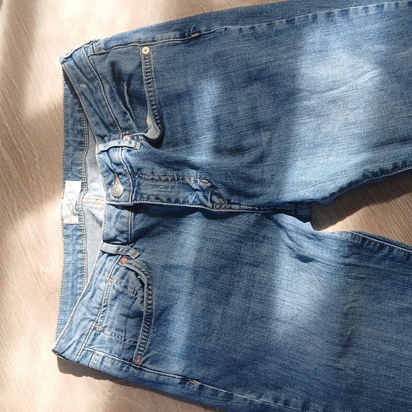 Free People We the Free Medium Wash Blue Women's Jeans Rise Crop Flare Size 30 - Picture 4 of 8